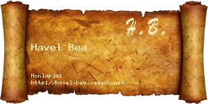 Havel Bea névjegykártya